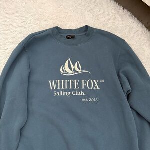 White Fox Boutique Blue Crew Neck Sweater